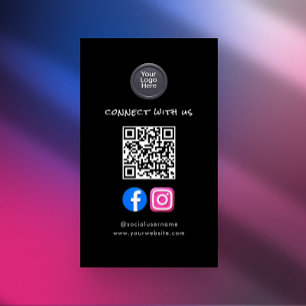 Social Media QR-kod Modern Pro Minimalistisk Slick Visitkort