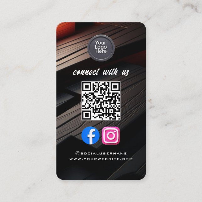 Social Media QR-kod Modern Pro Minimalistisk Slick Visitkort (Framsida)