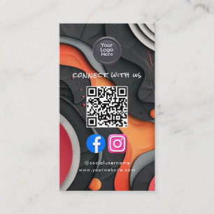 Social Media QR-kod Modern Pro Minimalistisk Snygg Visitkort