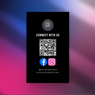 Social Media QR-kod Modern Pro Minimalistisk Snygg Visitkort