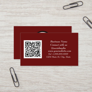 Social media QR-kod - skannerbar Burgundy Maroon Visitkort