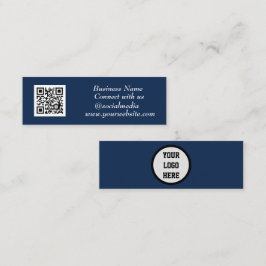Social media QR-kod Skannningsbar marin blå flagga Mini Visitkort