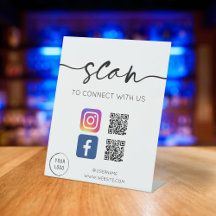 Social Media QR-kod vit