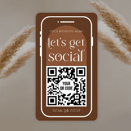 Social Media QR-koden Boho Terracotta Modern Logot Visitkort