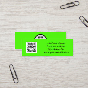 Social media QR-kodskanningsbar fluorescerande Grö Mini Visitkort