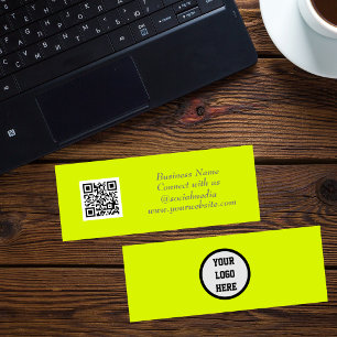 Social media QR-kodskanningsbar fluorescerande Gul Mini Visitkort