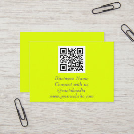 Social media QR-kodskanningsbar fluorescerande Gul Visitkort