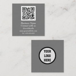 Social media QR-kodskanningsbart Grått Fyrkantigt Visitkort