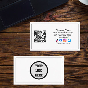 Social media QR-Logotyp Black Influencer Modern Visitkort