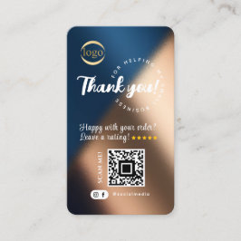 Social Media QR-Logotyp, Tack, blå Guld Visitkort