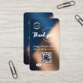 Social Media QR-Logotyp, Tack, blå Guld Visitkort