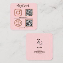 Social Media Sign med QR-kodsljud Fyrkantigt Visitkort