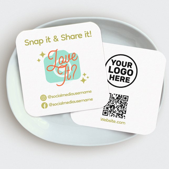 Social Media Snap och , QR-kod Fyrkantigt Visitkort (Skapare uppladdad)
