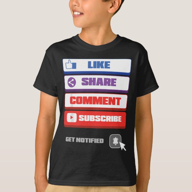 Social Media som  kommentarsabonnemangsloggare T Shirt (Framsida)