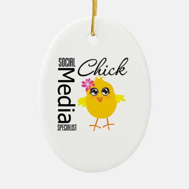 Social Media Specialist Chick Julgransprydnad Keramik (Framsidan)