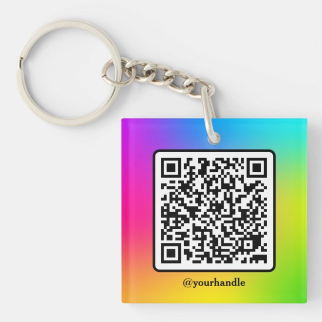 Social Media Square QR-kod Akrylisk Personlig K (Framsidan)