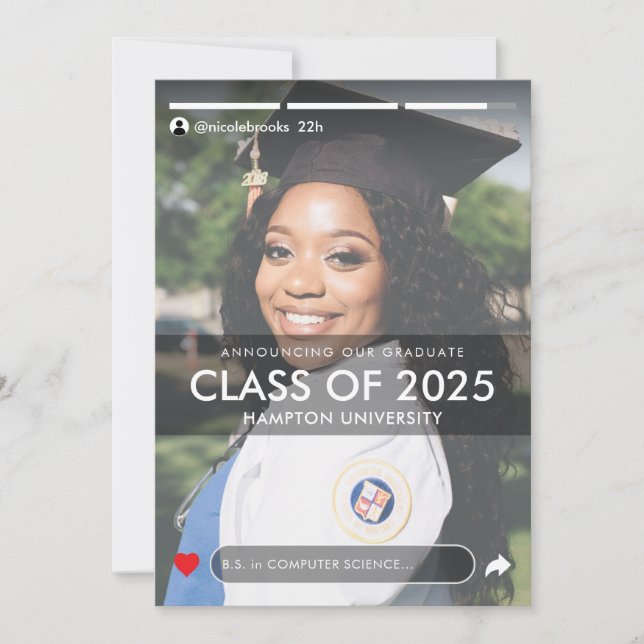 Social Media Story Post Photo Studenten Meddelande (Framsida)