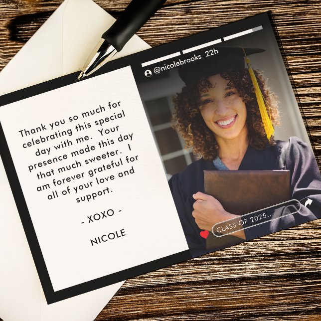 Social Media Story Post Photo Studenten Tack Kort (Skapare uppladdad)