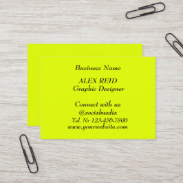 Social media Trendig Neon Modern Fluorescent Gult Visitkort