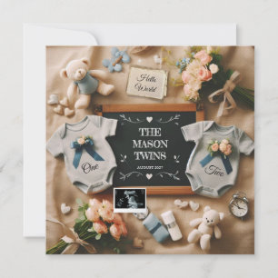 Social Media Twin Gravid-visning, dubbla Gravider Meddelande