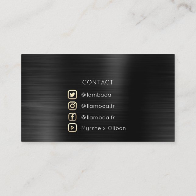 Social Media TwitterYouTubeInstagraFaceFB Black Visitkort (Baksida)