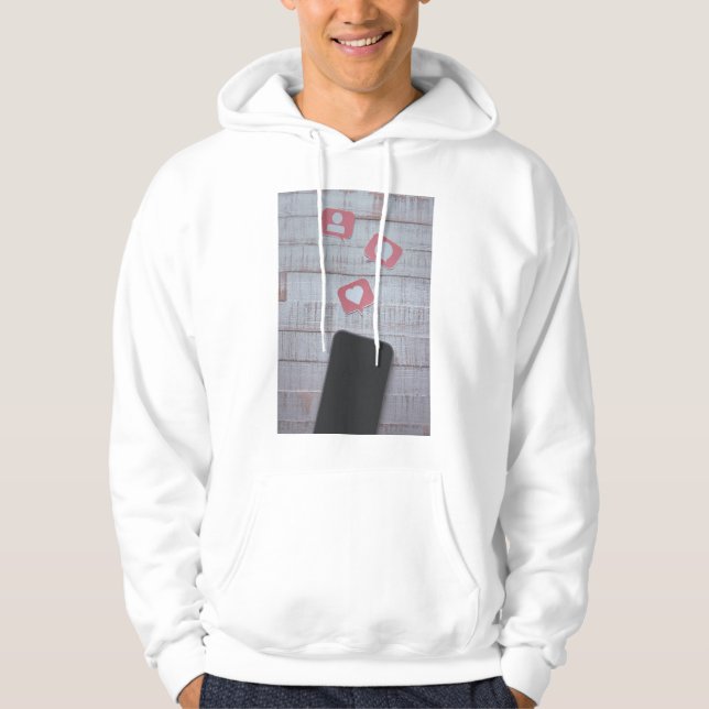 Social Media Vibes Hoodie - Minimalistisk design (Framsida)