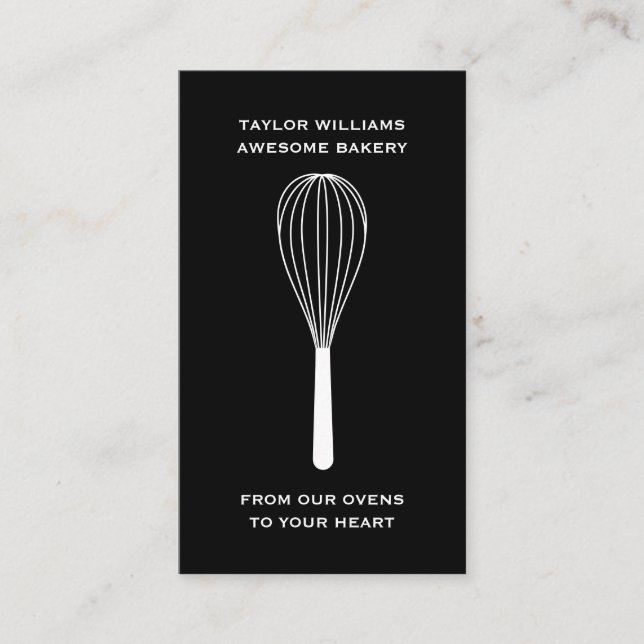 Social Media Whisk Bakery Baker Bake Shop Catering Visitkort (Framsida)