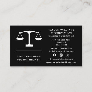 Social Mediaadvokat vid Law Lawyer Justice Scales Visitkort