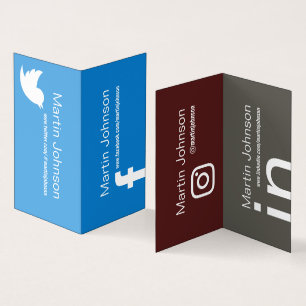 Social mediefärgad info om täckning visitkort