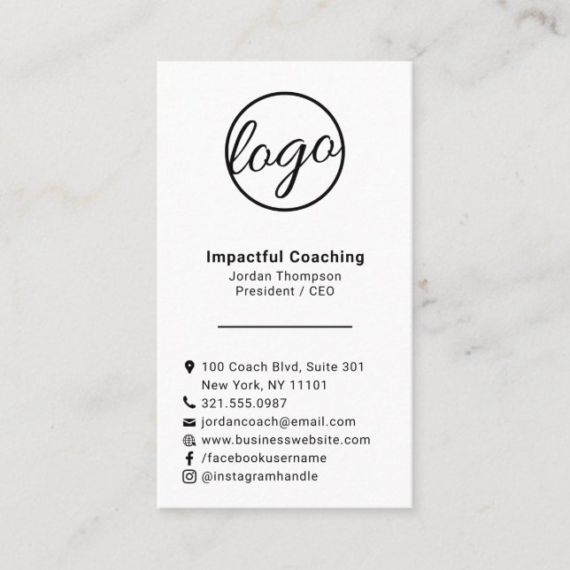 Social-medieikoner för enkel modern Professionell  Visitkort (Framsida)