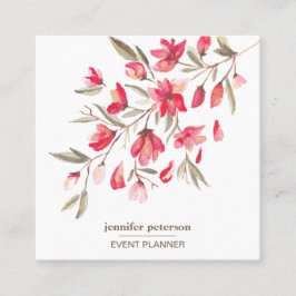 Social-medieikoner i Blommigt med giftig bloomfång Fyrkantigt Visitkort