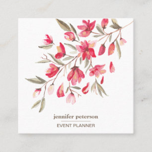 Social-medieikoner i Blommigt med giftig bloomfång Fyrkantigt Visitkort