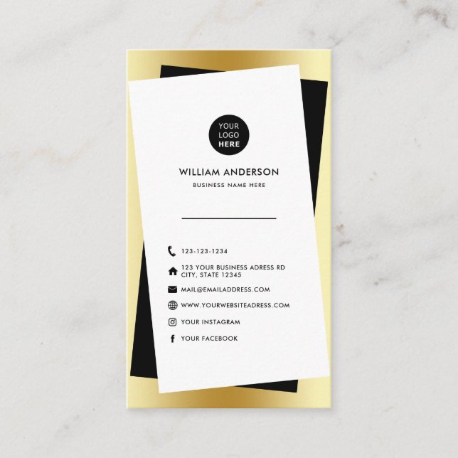 Social-medieikoner i modern Anpassningsbar Logotyp Visitkort (Framsida)