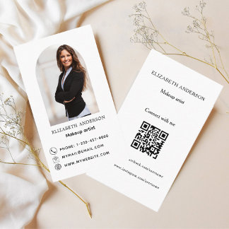 Social-mediepatch Qr-kod för fotopatecken, vit sva Visitkort