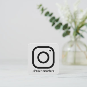 social-medier i instagram, modern minimal fyrkantigt visitkort