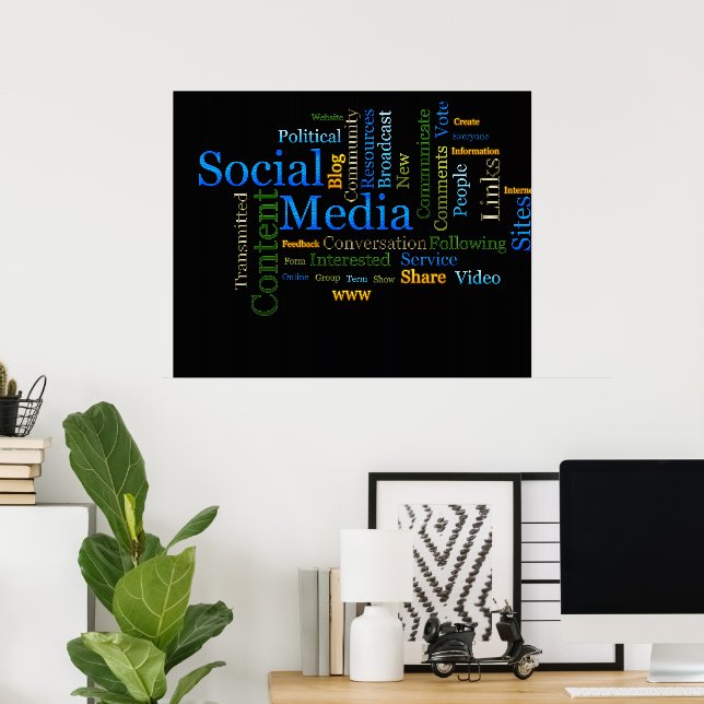 Social medierelaterad text poster (Hemmakontoret)