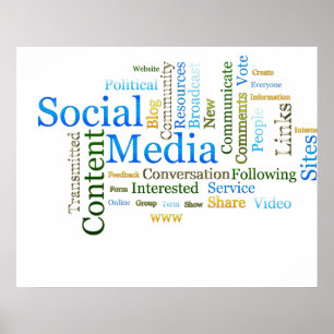 Social medierelaterad text poster