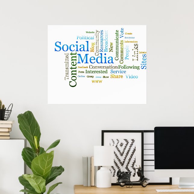 Social medierelaterad text poster (Hemmakontoret)