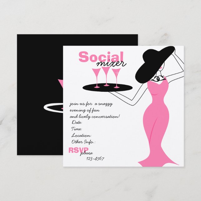 Social Mixer Inbjudningar (Fram/baksida)