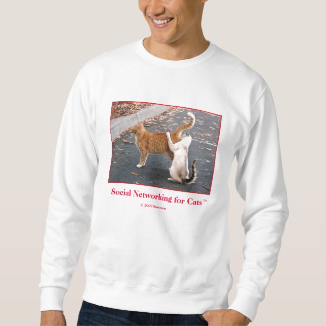 Social nätverkande för katter sweatshirt (Framsida)