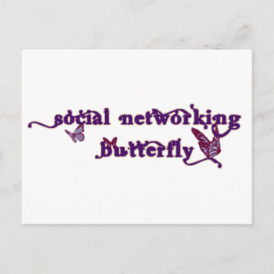 Social Networking Butterfly Vykort