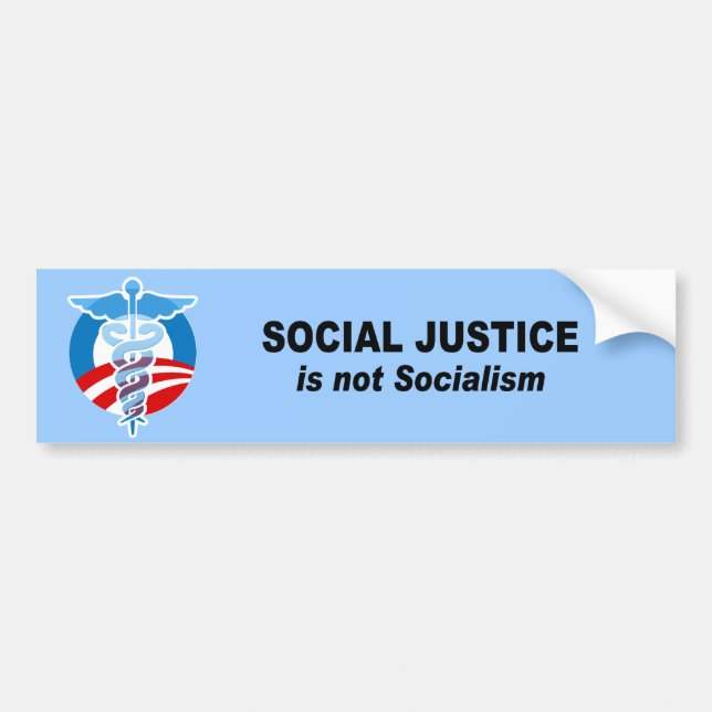 Social rättvisa är inte socialismen bildekal (Framsidan)