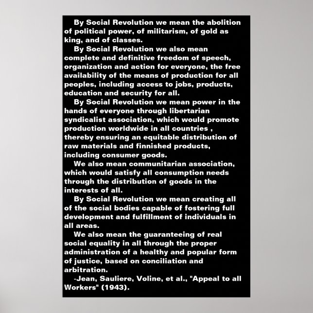 Social Revolution poster (Framsidan)