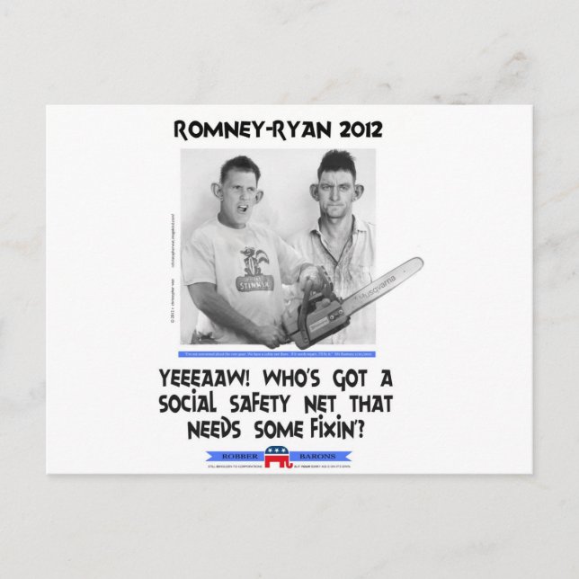 social säkerhetsnät ryan romney tshirt.jpg vykort (Framsida)