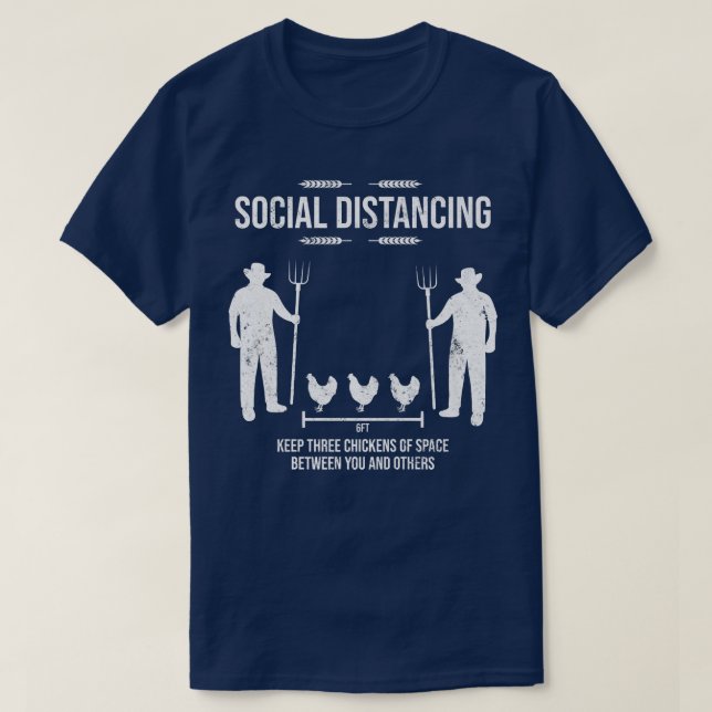 Social som Avstånd tre kycklingar (Space Farmer L. T Shirt (Design framsida)