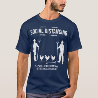 Social som Avstånd tre kycklingar (Space Farmer L. T Shirt