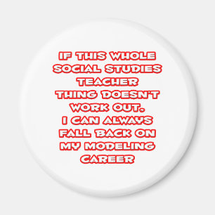 Social Studies Lärare Joke ... Modelleringskort Magnet
