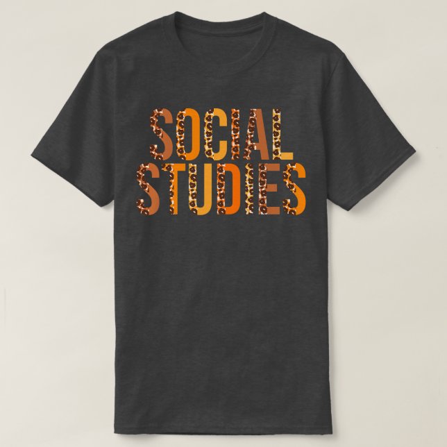 Social Studies leopard Squad Cute Fall Höst än T Shirt (Design framsida)