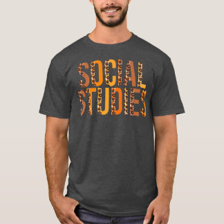 Social Studies leopard Squad Cute Fall Höst än T Shirt
