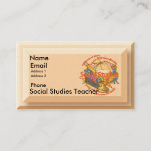 Social Studies Teacher Motto Visitkort